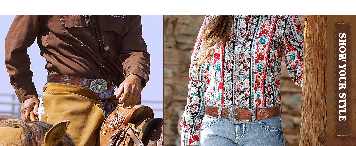 Western Belt Buckles for Men Women Cowboy Rodeo Cowgirl Western Party Mens Novelty Belt Buckle Gifts