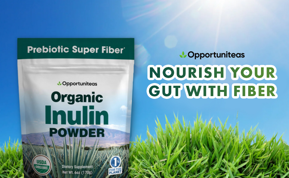 Opportuniteas Organic Inulin Powder Prebiotic Fiber Made from Blue Agave Support