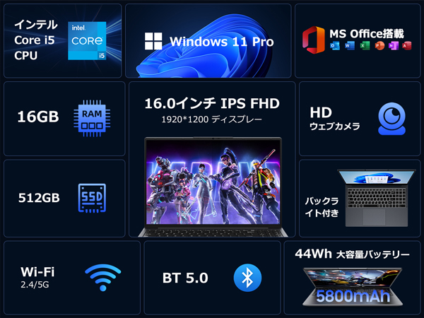 Amazon.co.jp: Eyy ノートパソコン Office 搭載 16.0型 インテル