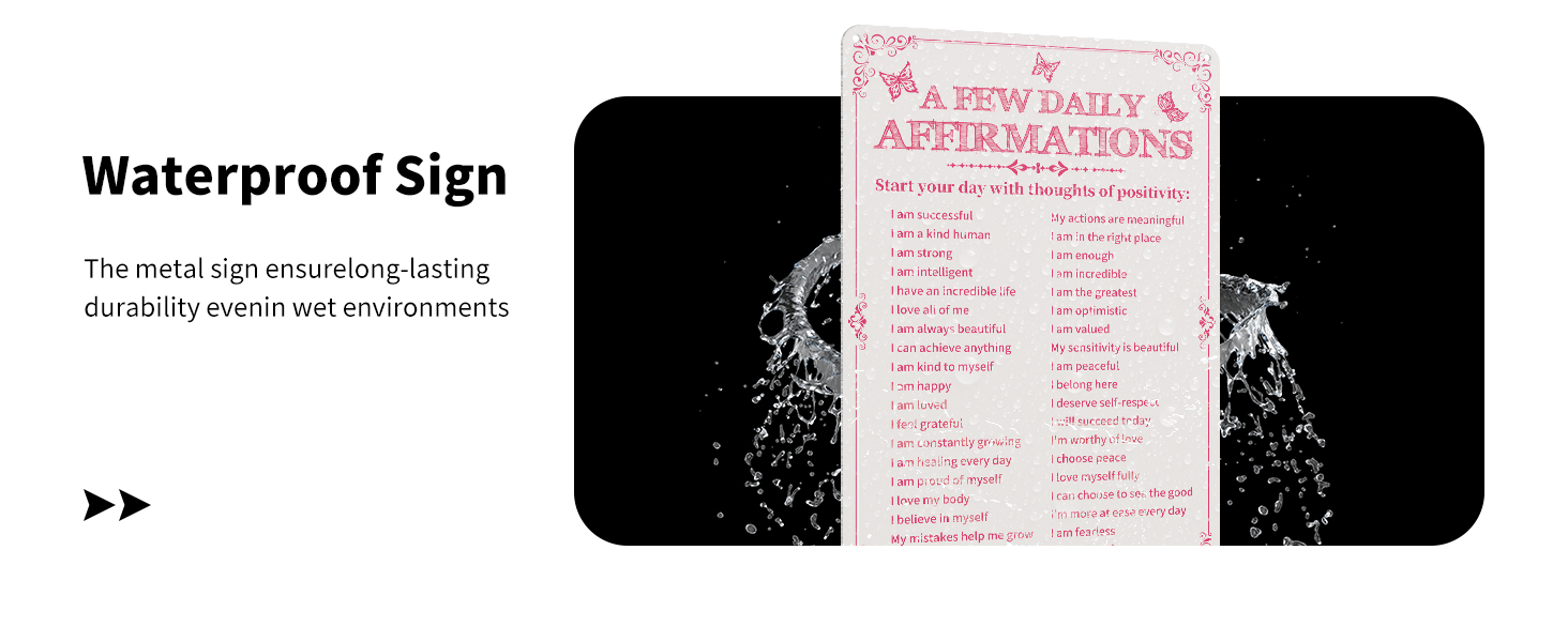 Waterproof Sign. The metal sign ensurelong-lastingdurability evenin wet environments