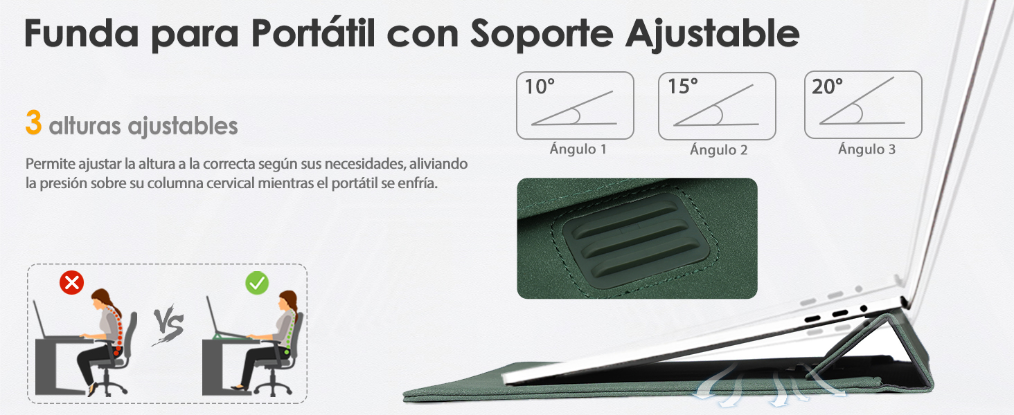 Funda Portátil con Soporte Ajustable