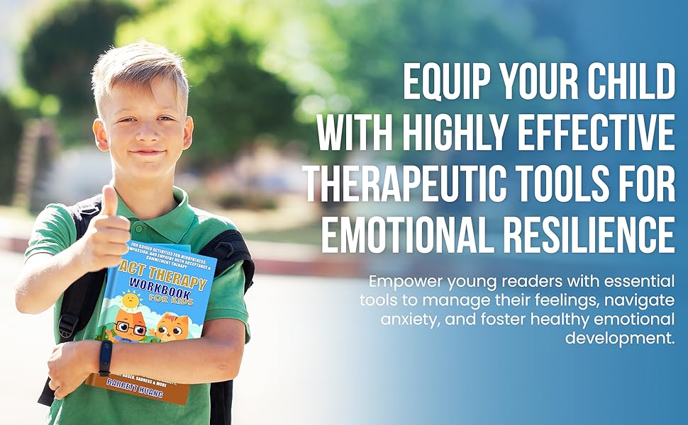 A boy with a backpack gives a thumbs up, highlighting therapeutic tools for emotional resilience.