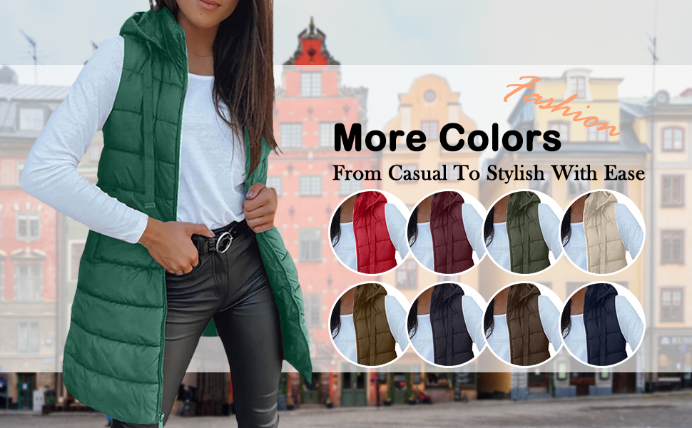 long vest long puffer vest womens black vest winter vest for women