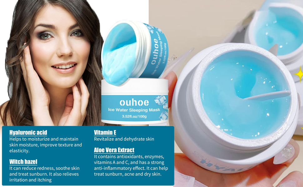 Jesshiny Jskin Beauty Hydra Moist Ice Water Sleeping Mask,2pcs JSKIN