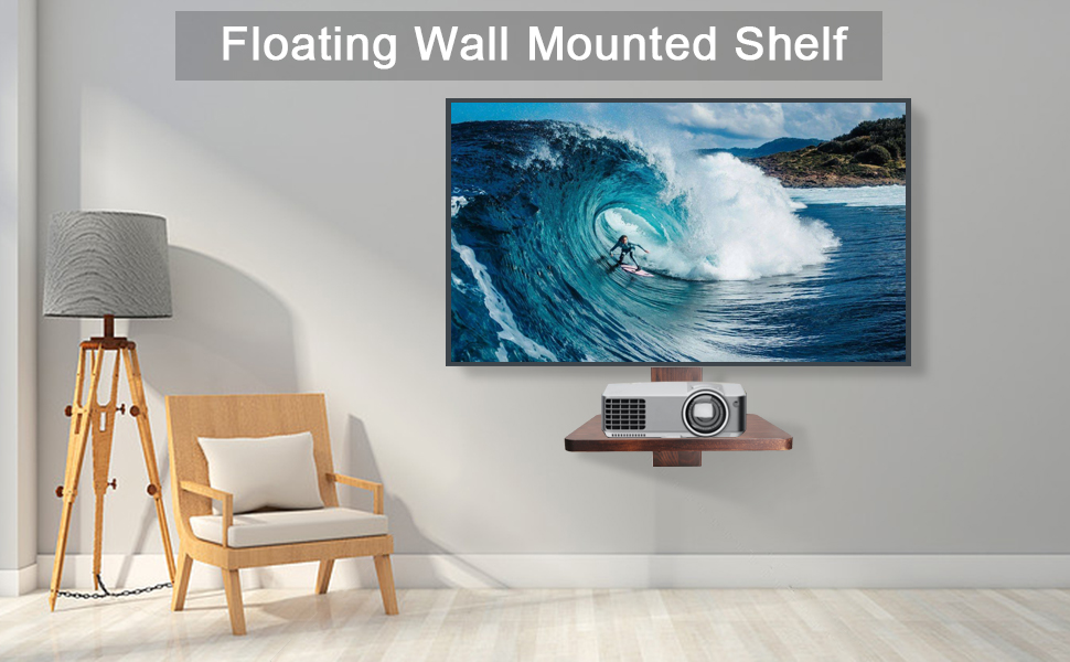 Siondoux Floating Projector Wall Mount DVD Shelf Wooden