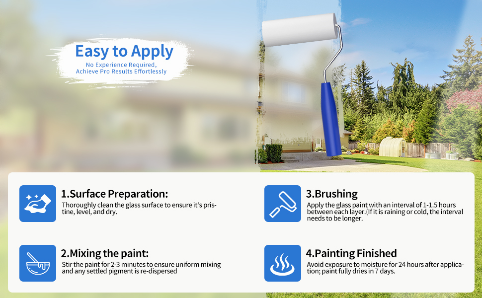 Frosted Glass Paint, Frosted Glass Paint for Windows with Tools, Water