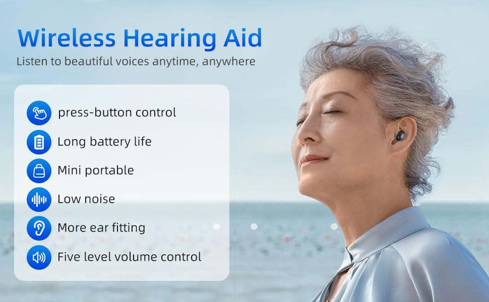 Hearing aids, elderly in ear rechargeable hearing aids