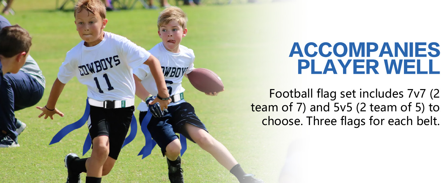 Hilhook Flag Football Belts, 14 Player White Flag Belts