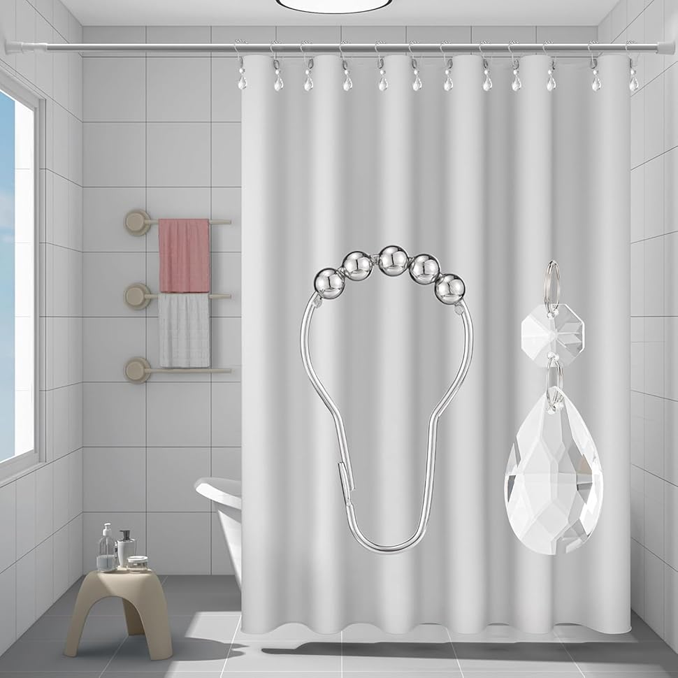 crystal shower curtain ring hook