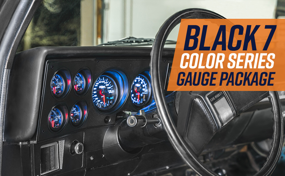 GlowShift 6Gauge Cluster Package Compatible with Chevy C10 19731987 Black 7