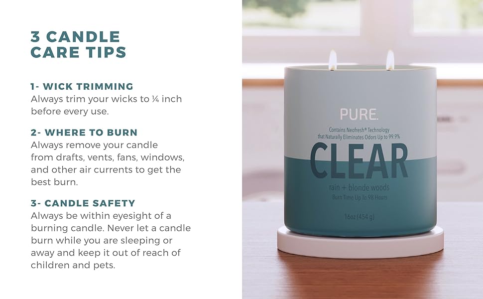 Candlelite Pure Clear 16oz Candle—2 Wicks of Leafy Greens