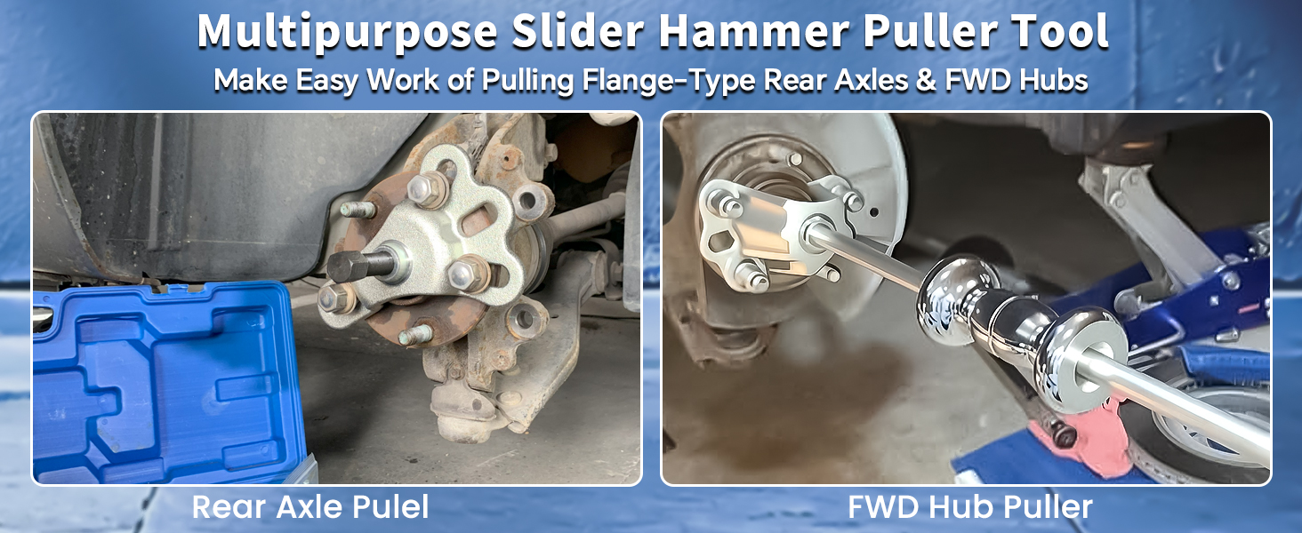 Slide Hammer Puller Set Rear Wheel Axle Hub Dent Shaft Puller Tool Slide Hammer