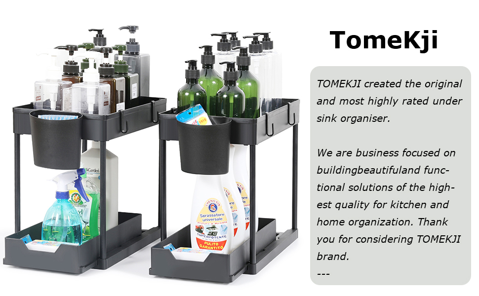 Under Sink Organizer 2 Set Tomekji Under Sink Storage Plastic Sliding