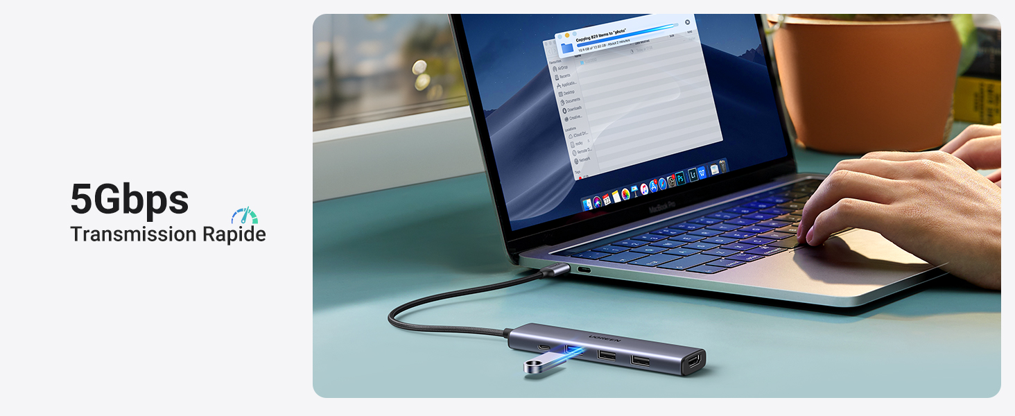 hub usb c hdmi 100w charge 5 en 1 usb 3.0