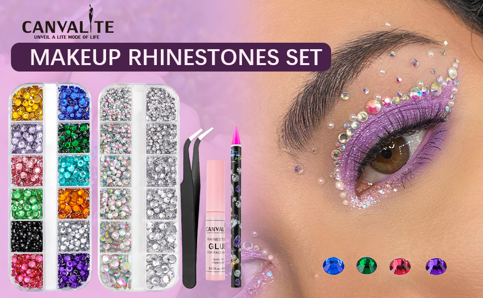 Canvalite Rhinestones for Face Colorful Face Gems Face Jewels AB & Cle –  TweezerCo