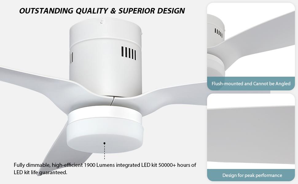 flush mounted ceiling fan