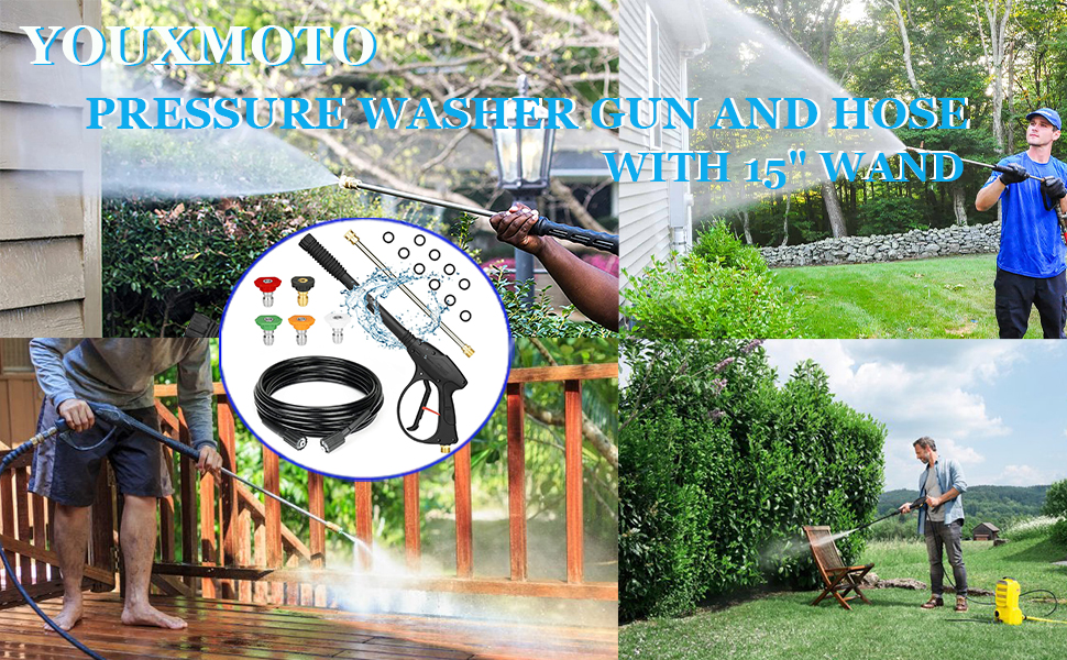 Youxmoto Pressure Washer Gun and Hose Kit with Extension
