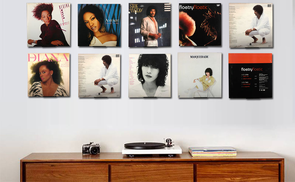 Vinyl Record Shelf Wall Mount 6 Pack,Clear Acrylic Album Record Holder