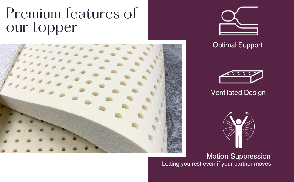 Dormir True Green Premium 100 Natural Organic Latex Mattress Topper (3