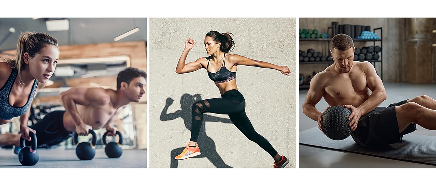 4 PANELS OF ATHLETES TRAINING MALE AND FEMALE