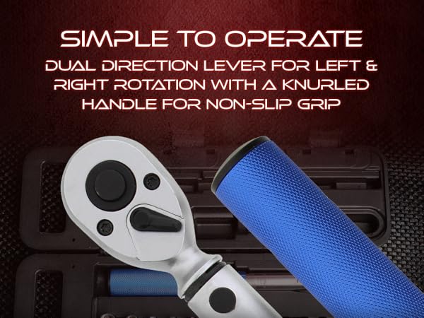ABN Dual Direction Click Torque Wrench 1/4 Drive 40-200 in