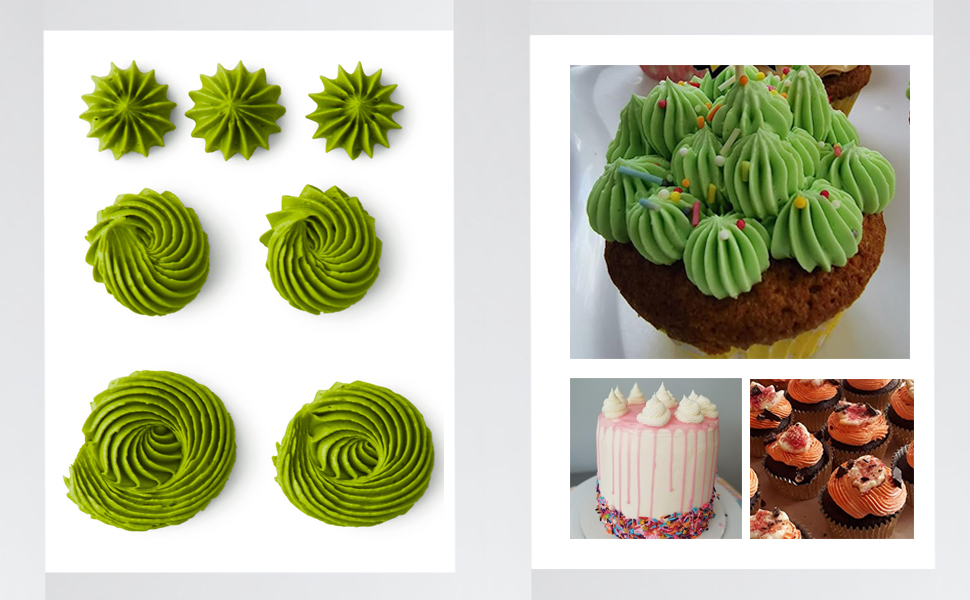 French Star Piping Tip 4B，Large 4B Icing Tip for Shells