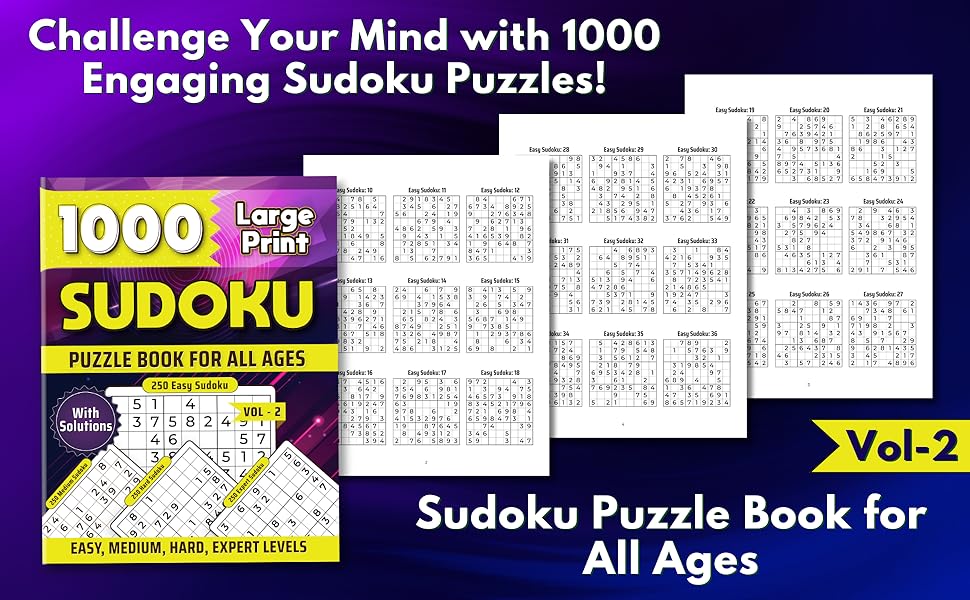 Sudoku Puzzle Book For All Ages Vol 2 1000 Large Print Sudoku Puzzles