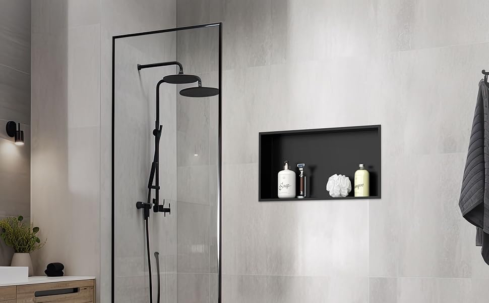 LuxeBath wandnis roestvrij staal doucheplank inbouwplank doucheplank enkele plank opslag badkamer