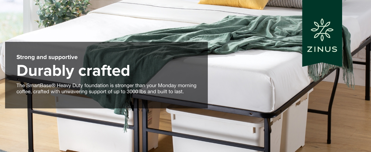 ZINUS SmartBase Heavy Duty Mattress Foundation / 18 Inch Metal Platform Bed Frame