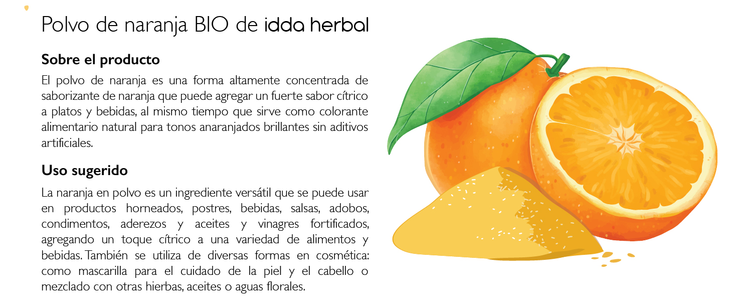 Polvo de naranja BIO idda herbal es