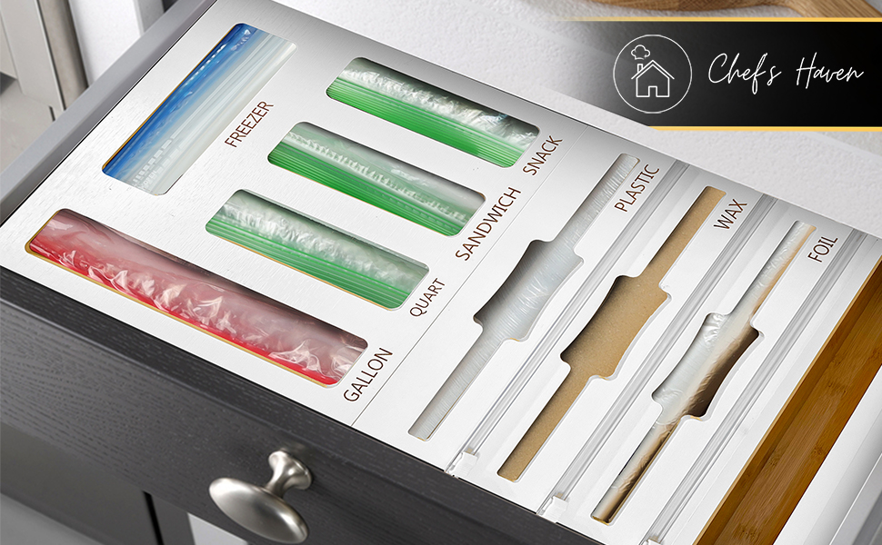 Chef's Haven 9 IN 1 Storage Bag Organizer, Foil and