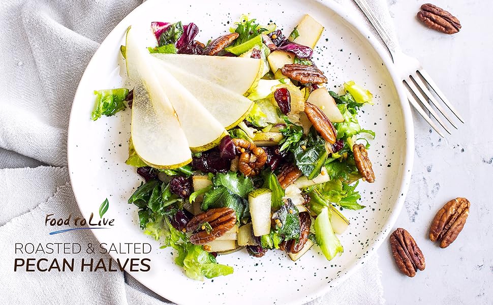 Dry Roasted Pecan Halves with Himalayan Salt, 3 Pounds Oven Roasted