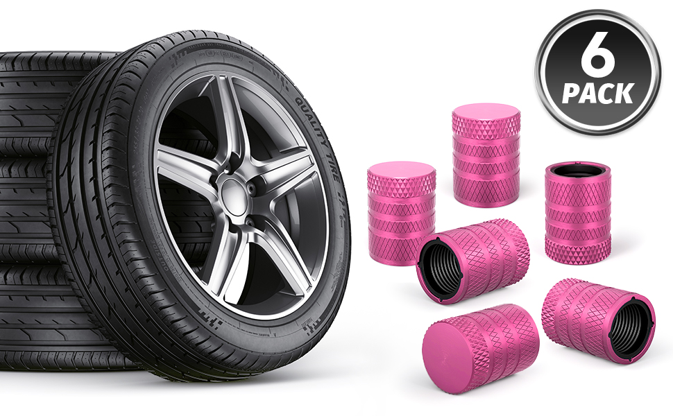 Tire Valve Stem Caps, 6 Pcs Universal Car Tyre Stem Air Caps Covers