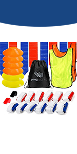 WYZworks 12 Player Adjustable Flag Football Set - Blue &amp; White