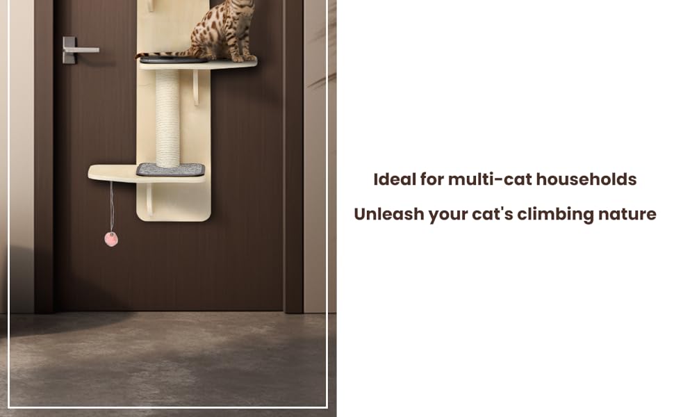 Sammery Cat Tree, 4 Tier Door Hanging Cat Climber,Suitable