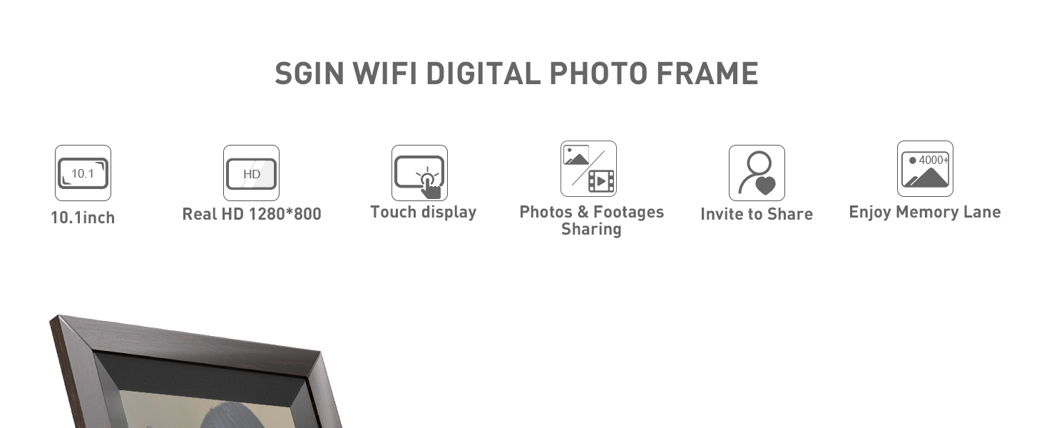 10 Inch Digital Photo Frame SGIN WiFi Digital Picture Frame