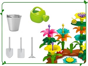 ちぃ♡garden*・ Amazon.com: Scientoy Flower Garden Toy Building Blocks, 3 4