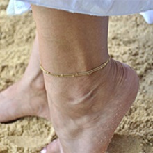 GOLD LAYER BEADS ANKLET