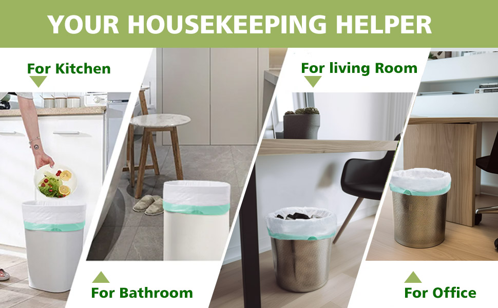 Small 4 Gallon Trash Bags Drawstring, Zeuste 120 Packs