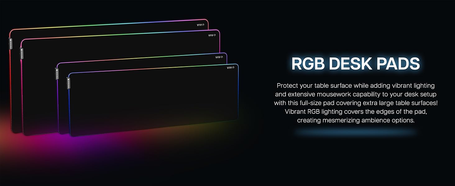 RGB DESK PAD LED DESK PAD FULL DESK PAD LIGHTED RGB FULL SIZE DESK PAD EXTRA LARGE LED MOUSE PAD