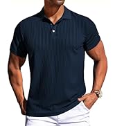 Amazon.com: Mens Vintage Knit Polo Shirts Regular Fit Stripe