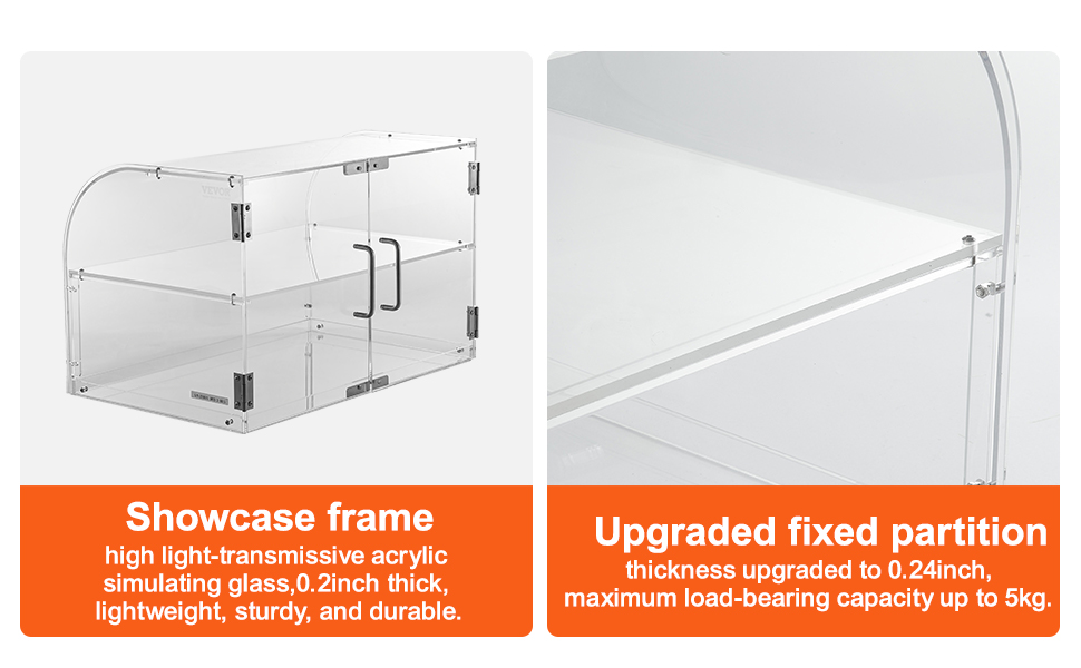 VEVOR Pastry Display Case, 2Tier Commercial Countertop