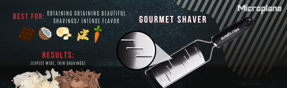 Microplane Gourmet Series Shaver Microplaner Wide Thin Shavings Intense Flavor Chocolate Cheese