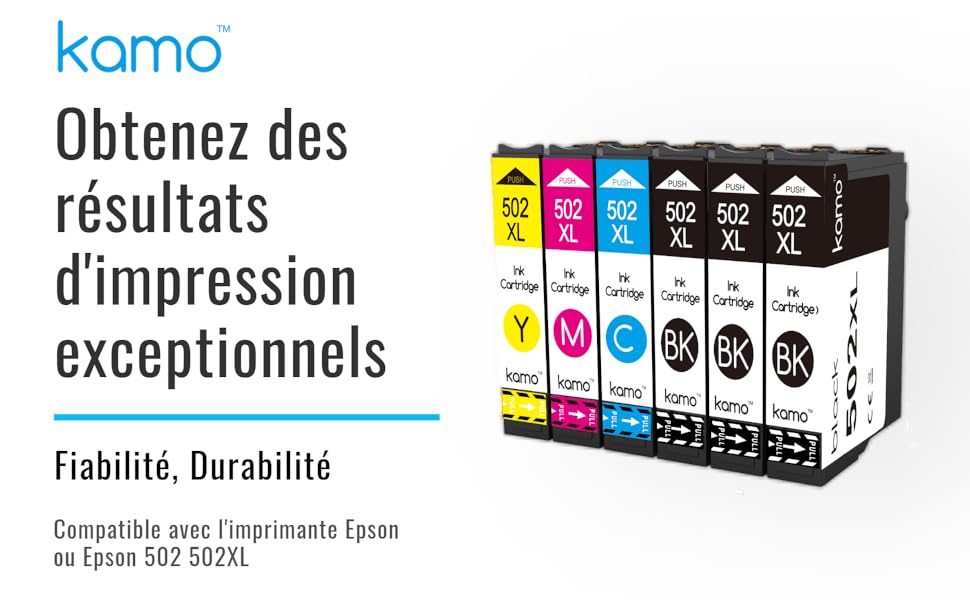 Cartouches d'encre pour Epson 502 - Multipack de 4 pièces - Avec puce -  Epson 502XL 