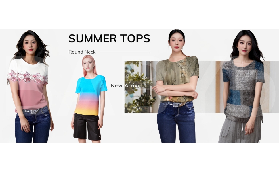 Beach Vacation Clothes for Women Womens Summer Tops Holiday Tunic Tops for Women Loose Fit Dressy