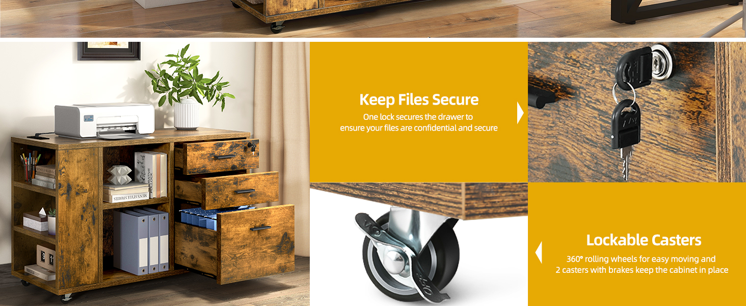 DWVO File with Charging Station, 3 Drawer Lateral