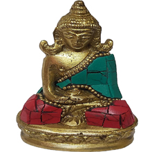 PARIJAT HANDICRAFT Brass Metal Lord Gane... 9 Brass Gautam Buddha Sitting Idol Statue Meditating Position Brass Carved fine Resting and Blessing