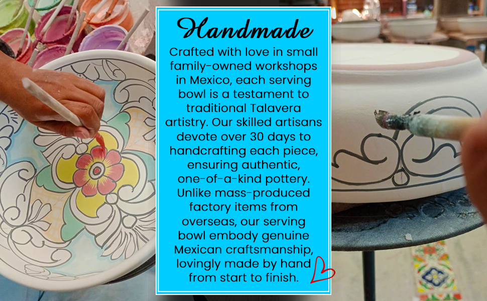 Mexican Talavera Pottery. Gift for mom. Mexico bowls plates bakign dish