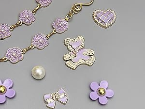 purple flower charms