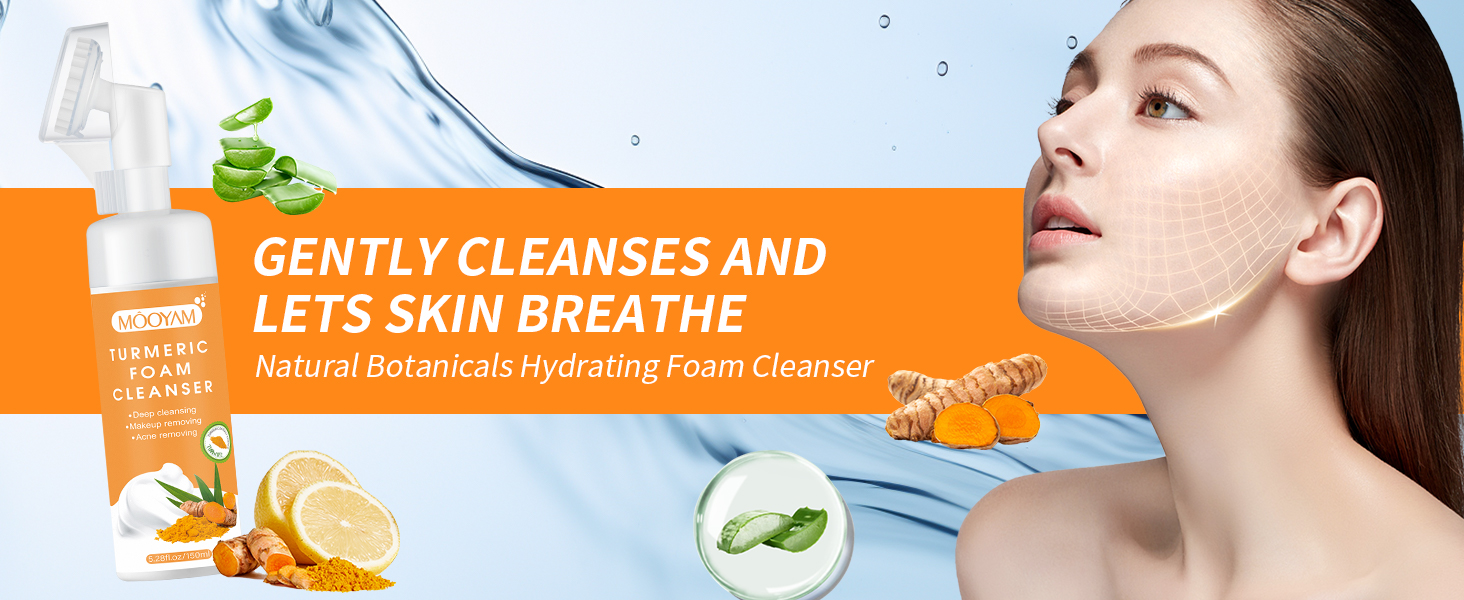 GUOYAOLIFU Turmeric Foaming Facial Cleanser, Turmeric